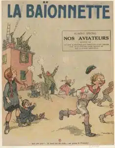 雑誌「ラ・バヨネット」のためのプールボによるカラーイラスト