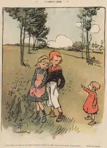 ラシエット・オ・ブールのためのプールボによるカラー素描