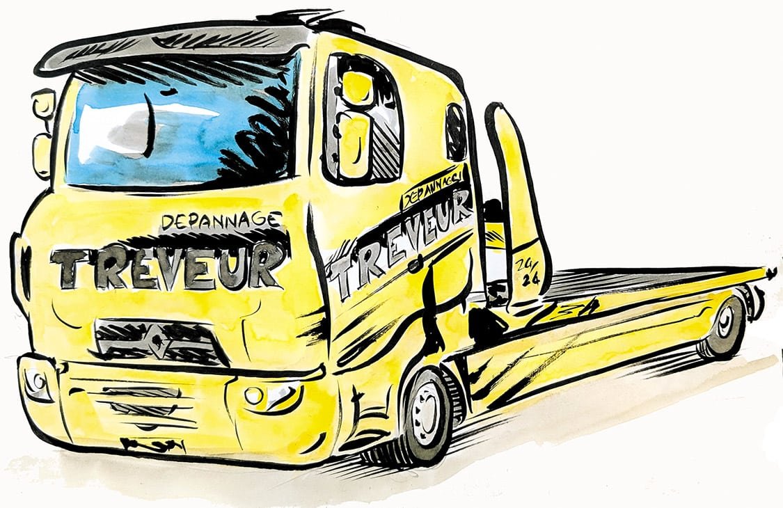 レッカー車の似顔絵