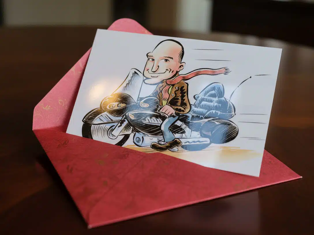 バイクの似顔絵入りオリジナルポスター