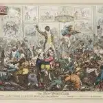 ニュー・ユニオン・クラブ（The New Union Club, 1819年）。奴隷制度廃止運動を標的にした有名な人種差別的風刺画。