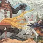 急進的改革者（A Radical Reformer, 1819年）。急進的な政治改革の支持者たちをギロチンの怪物として描き、攻撃したもの。