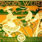 ヴェルネ・モーターサイクル（広告ポスター）。制作年：1905年。オーギュスト・ルビーユによるデザイン。
