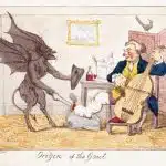 痛風の起源（Origin Of The Gout）、1815年。アーティストの死後4年経ってから出版された素描。