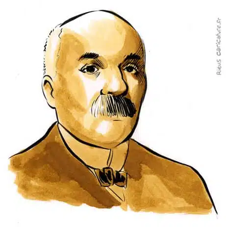 セピア水彩肖像画： ジョルジュ・クレマンソー — Homme d'État — 1841–1929 · セバスチャン・リュー