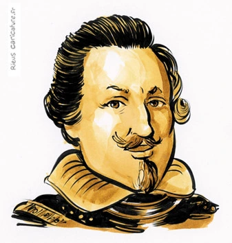 セピア水彩肖像画： フェルディナント2世 — ゲルマン皇帝 — 1578–1637年 · セバスチャン・リュー