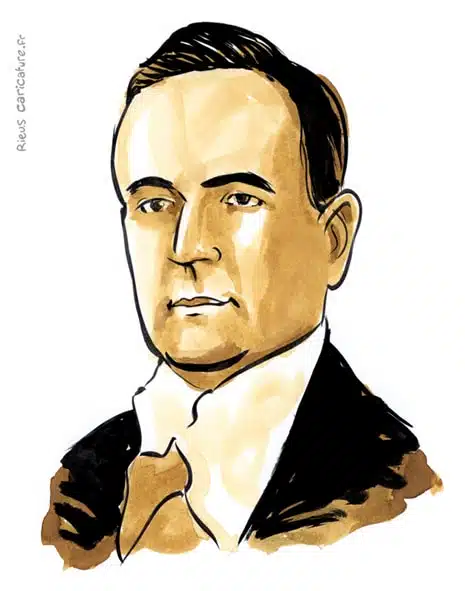 セピア水彩肖像画： Getúlio Vargas — Président — 1882–1954 · セバスチャン・リュー