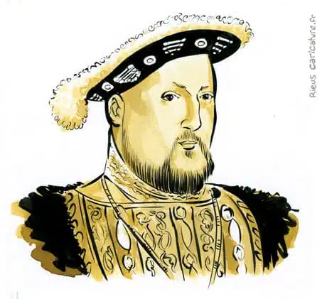 セピア水彩肖像画： ヘンリー8世 (イングランド王) — Roi — 1491–1547 · セバスチャン・リュー
