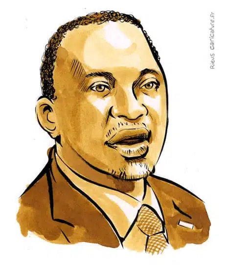 セピア水彩肖像画： Jomo Kenyatta — Président — ~1897–1978 · セバスチャン・リュー