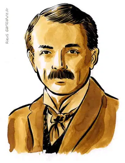 セピア水彩肖像画： デビッド・ロイド・ジョージ — Premier ministre — 1863–1945 · セバスチャン・リュー