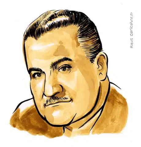 セピア水彩肖像画： Gamal Abdel Nasser — Président — 1918–1970 · セバスチャン・リュー