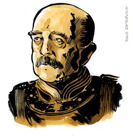 セピア水彩肖像画： Bismarck — Chancelier — 1815–1898 · セバスチャン・リュー