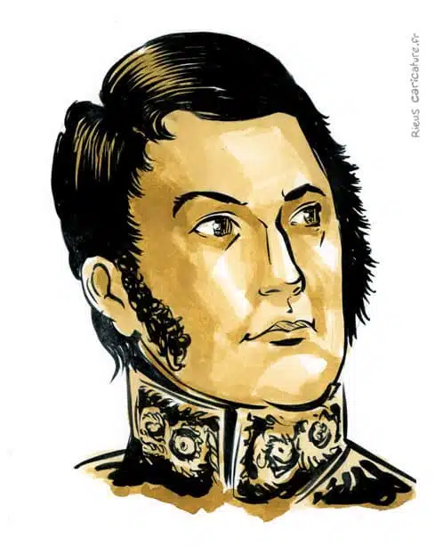 セピア水彩肖像画： José de San Martín — Libérateur d'Argentine — 1778–1850 · セバスチャン・リュー