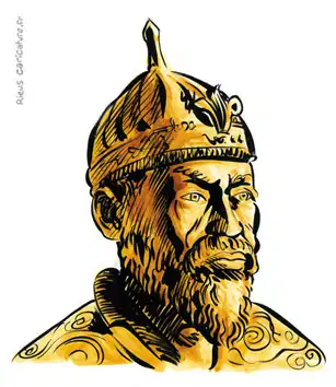 セピア水彩肖像画： ティムール — テュルク・モンゴル系征服者 — 1336–1405年 · セバスチャン・リュー