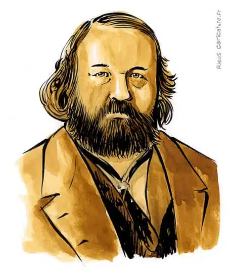 セピア水彩肖像画： ミハイル・バクーニン — Anarchiste — 1814–1876 · セバスチャン・リュー