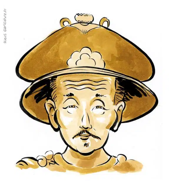 セピア水彩肖像画： Daoguang — Empereur Qing — 1782–1850 · セバスチャン・リュー