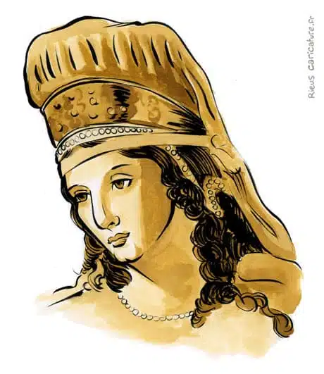 セピア水彩肖像画： Didon — Fondatrice de Carthage — ~IXe s. av. J.-C. · セバスチャン・リュー