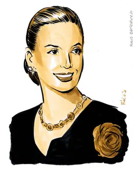 セピア水彩肖像画： Eva Perón — Première dame d'Argentine — 1919–1952 · セバスチャン・リュー