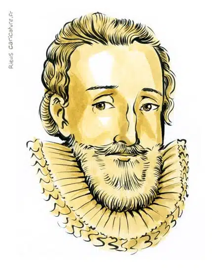 セピア水彩肖像画： アンリ4世 (フランス王) — Roi de France — 1553–1610 · セバスチャン・リュー