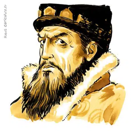 セピア水彩肖像画： イヴァン4世 — Tsar — 1530–1584 · セバスチャン・リュー