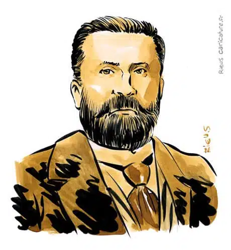 セピア水彩肖像画： ジャン・ジョレス — Homme politique — 1859–1914 · セバスチャン・リュー