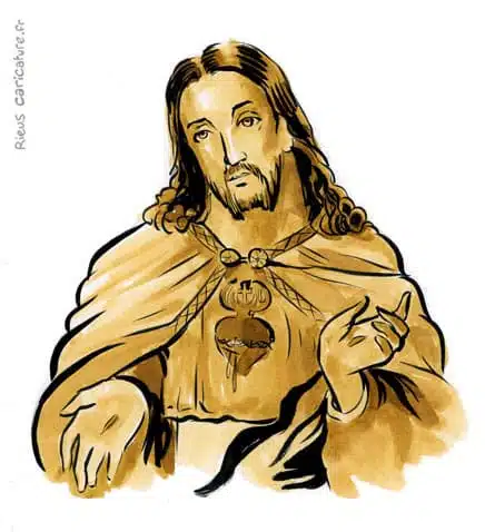セピア水彩肖像画： Jésus de Nazareth — Figure religieuse — ~4 av.–30 ap. · セバスチャン・リュー