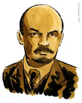 セピア水彩肖像画： ウラジーミル・レーニン — 革命家 — 1870–1924年 · セバスチャン・リュー