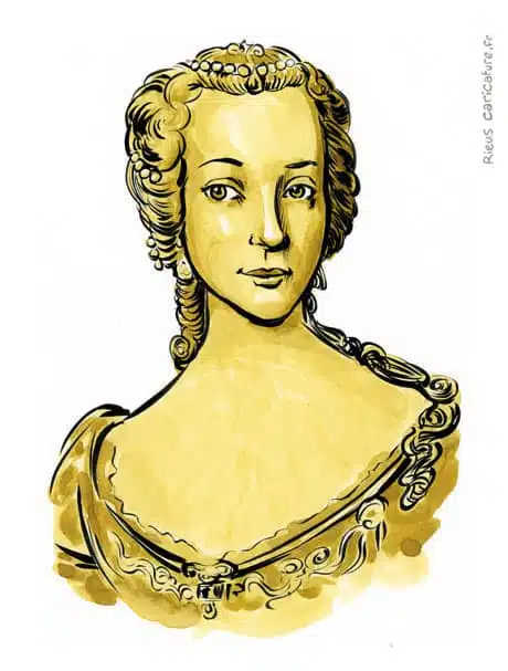 セピア水彩肖像画： Marie-Thérèse — Impératrice — 1717–1780 · セバスチャン・リュー