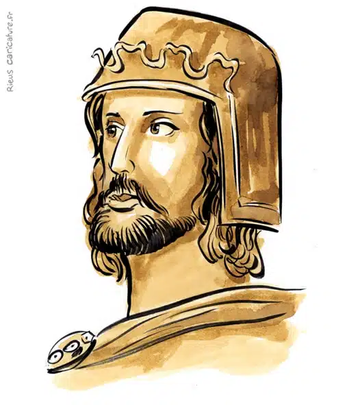 セピア水彩肖像画： オットー1世 (神聖ローマ皇帝) — Empereur germanique — 912–973 · セバスチャン・リュー