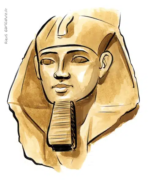 セピア水彩肖像画： Ramsès II — Pharaon — ~1303–1213 av. J.-C. · セバスチャン・リュー
