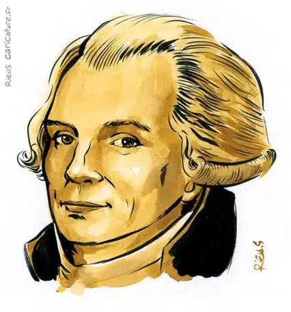 セピア水彩肖像画： マクシミリアン・ロベスピエール — Révolutionnaire — 1758–1794 · セバスチャン・リュー