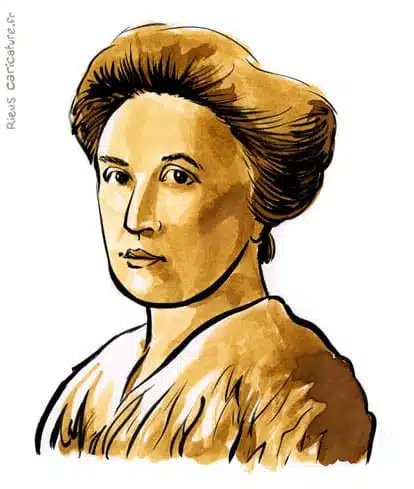 セピア水彩肖像画： Rosa Luxemburg — Révolutionnaire — 1871–1919 · セバスチャン・リュー