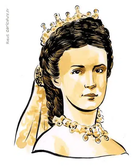 セピア水彩肖像画： Sissi — Impératrice — 1837–1898 · セバスチャン・リュー