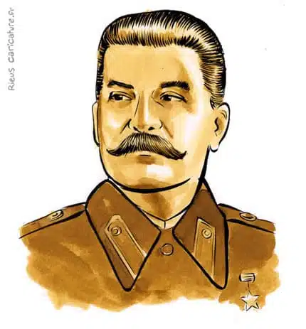 セピア水彩肖像画： ヨシフ・スターリン — Dictateur — 1878–1953 · セバスチャン・リュー