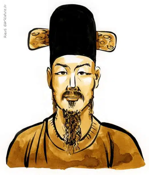 セピア水彩肖像画： Yi Sun-sin — Amiral — 1545–1598 · セバスチャン・リュー