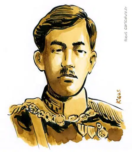 セピア水彩肖像画： Yoshihito (Taishō) — Empereur — 1879–1926 · セバスチャン・リュー