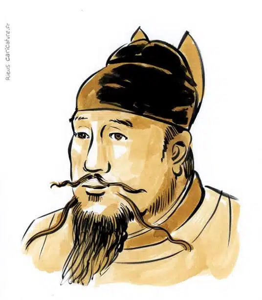 セピア水彩肖像画： Zheng He — Amiral explorateur — 1371–1433 · セバスチャン・リュー